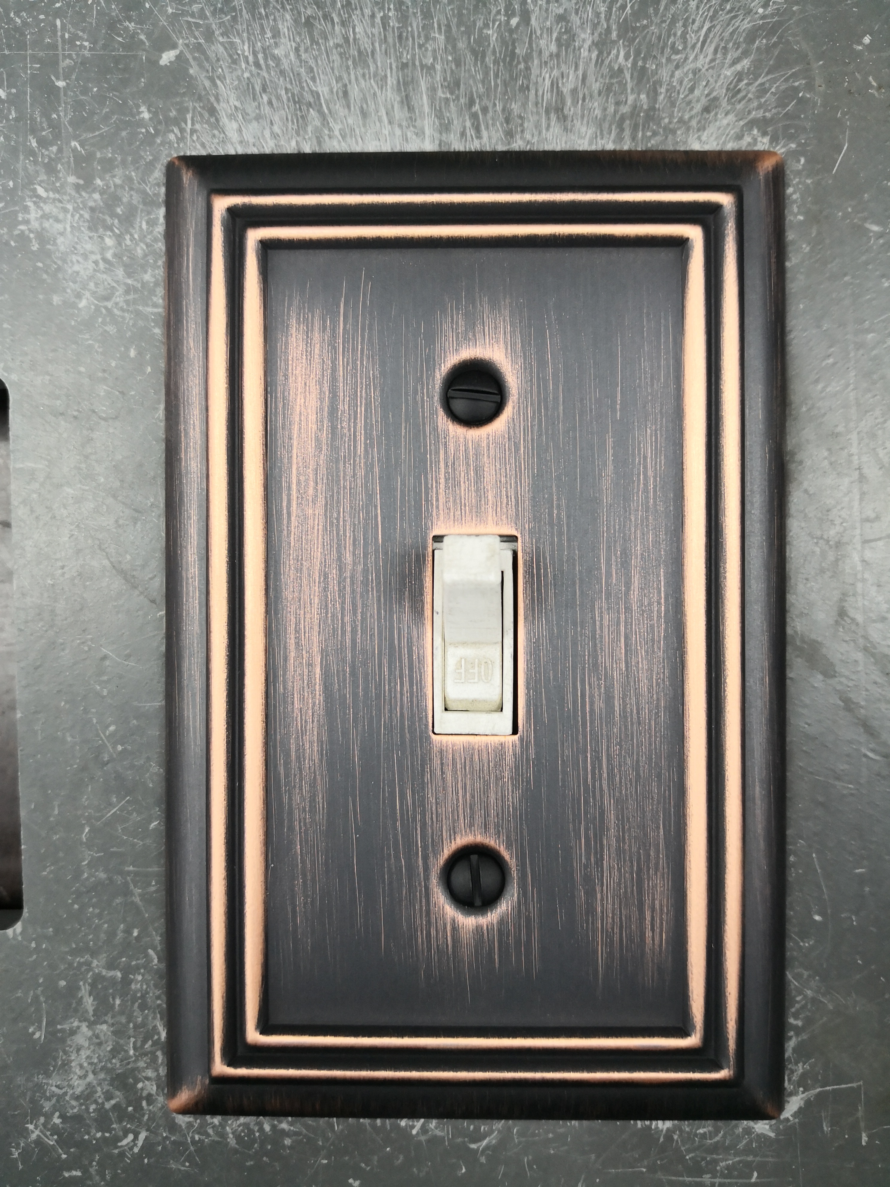 Aged Bronze Metal Wallplate, 1-Toggle | Vintage Finish Switch Plate Cover | FOB Shenzhen`