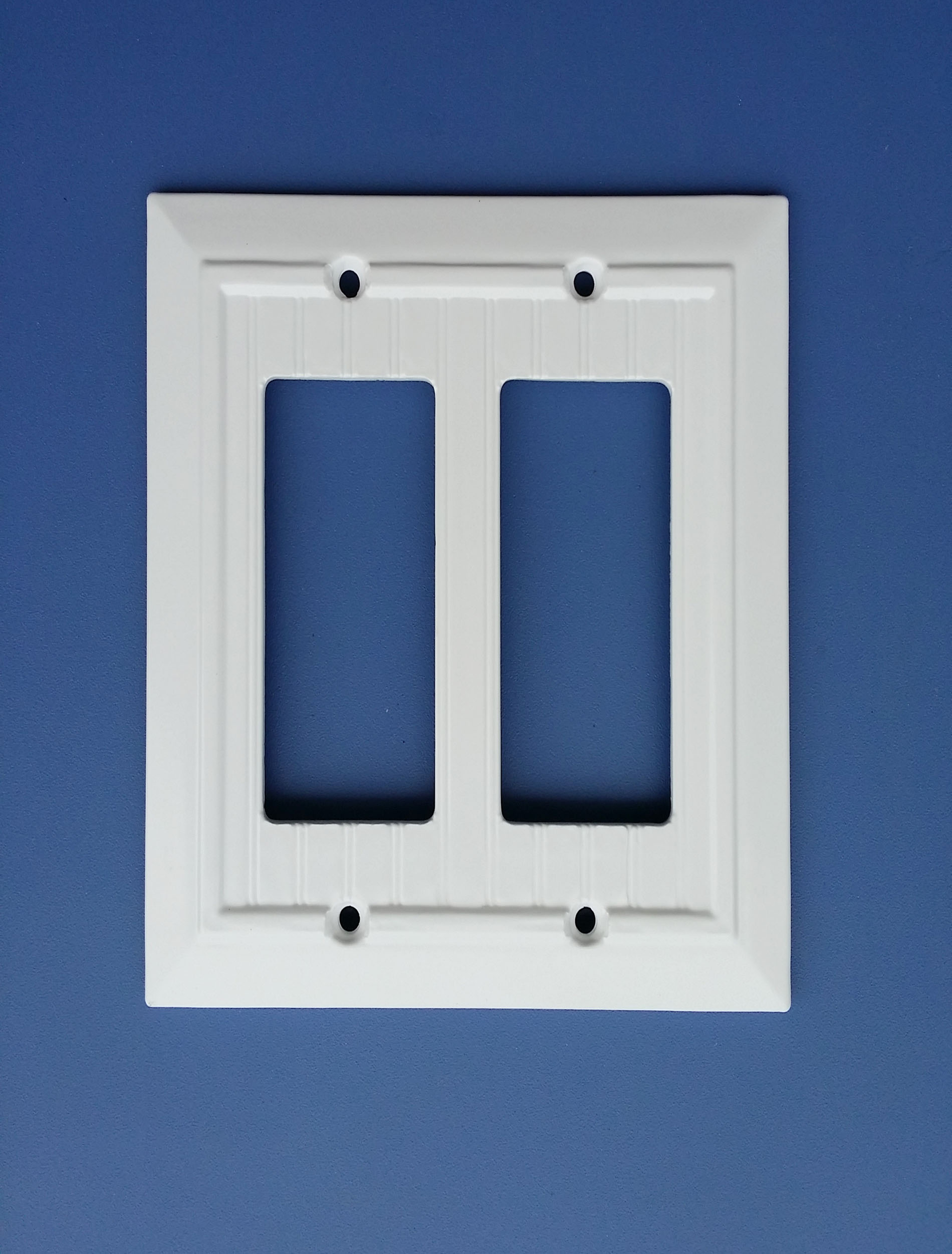 Pure White Natural Fiber Wallplate, Double Rocker (2-Gang) | Eco-Friendly Switch Plate Cover