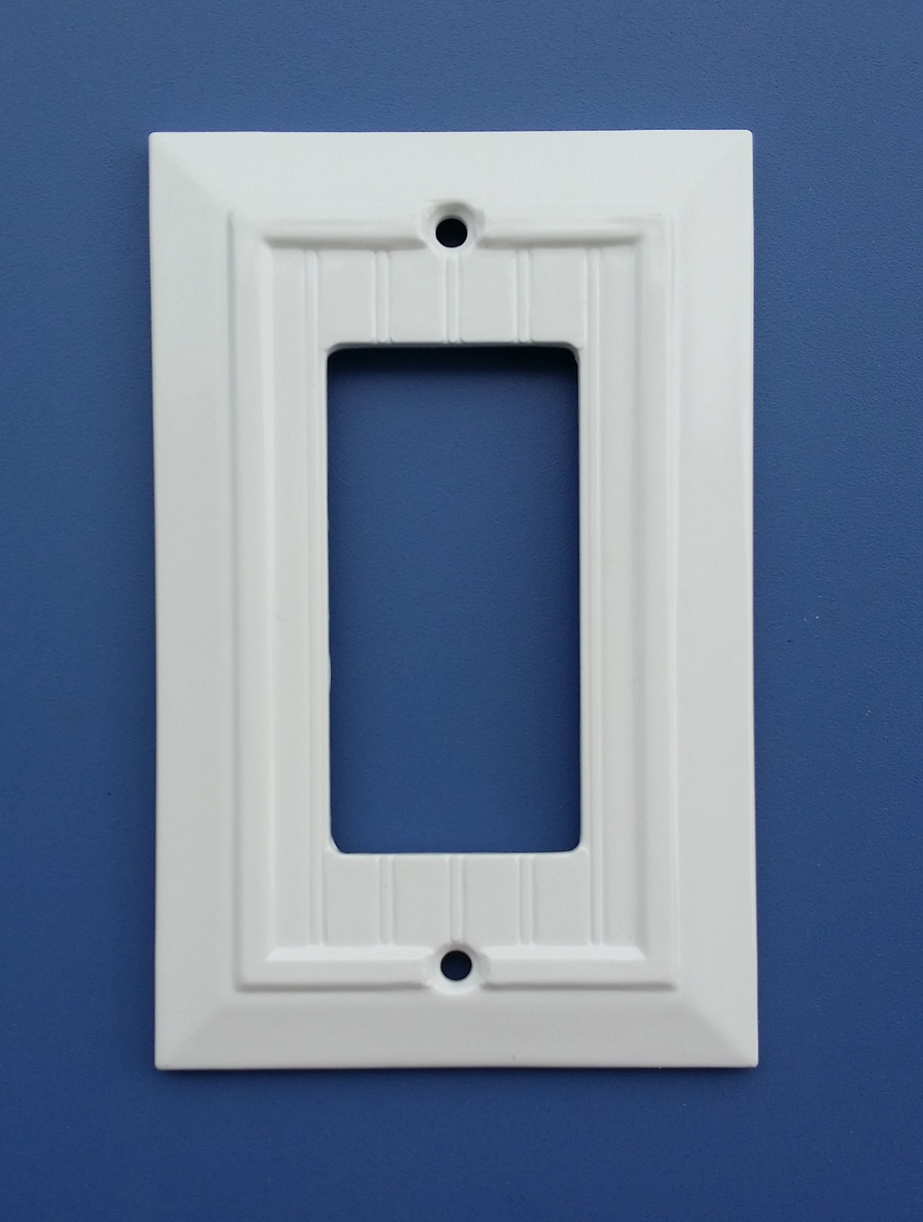 Pure White Natural Fiber Wallplate, Single Rocker | Eco-Friendly Switch Plate Cover`