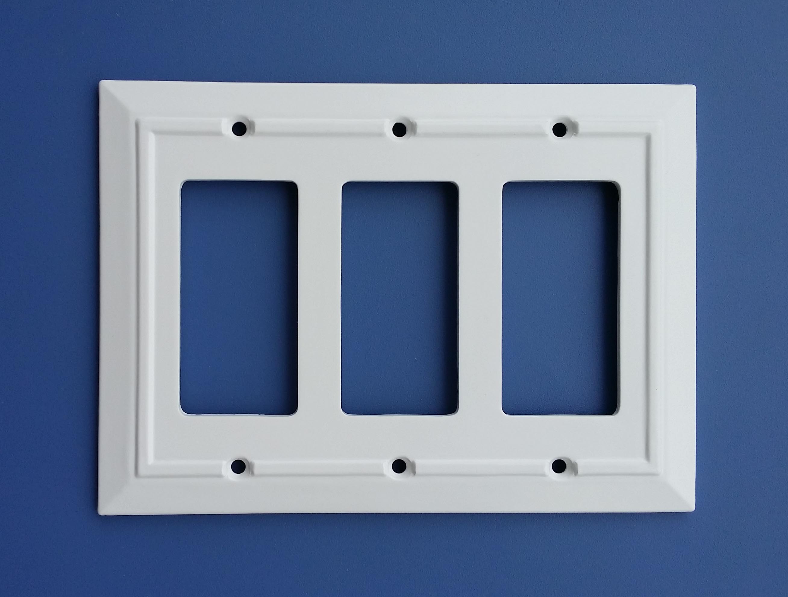 Pure White Natural Fiber Wallplate, 3-Gang Rocker | Eco-Friendly | FOB Shenzhen