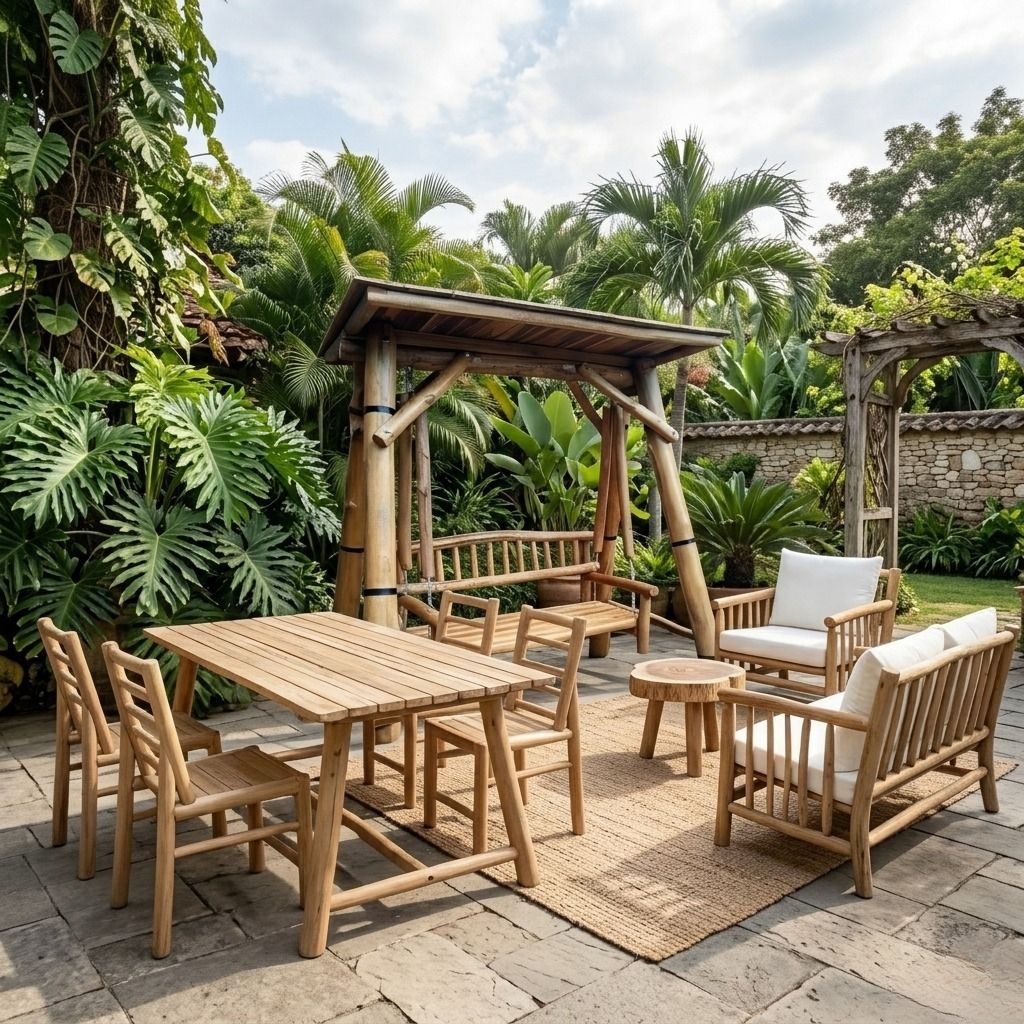 Teak outdoor furniture set 