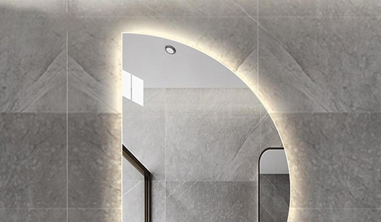 Half-Circle LED Backlit Bathroom Mirror