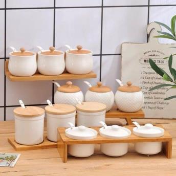 Condiment Jar Set on Stand