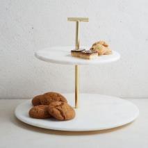 Marble and Metal Serving Stand