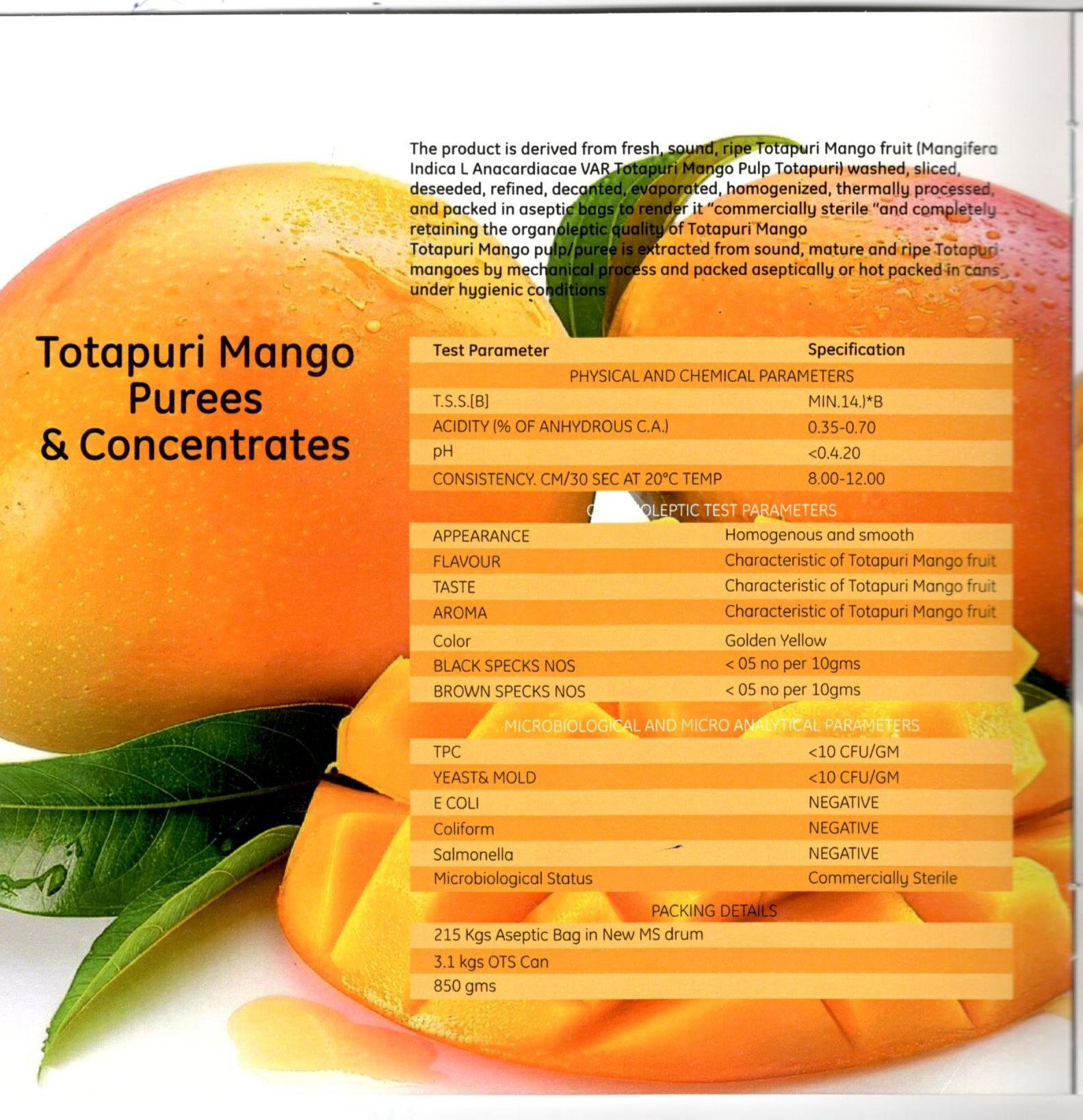 Totapuri Mango Puree