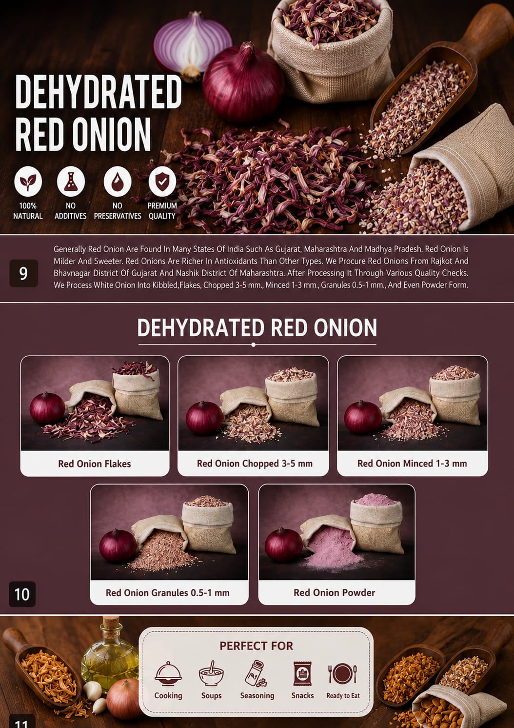Dehydrated onion powder