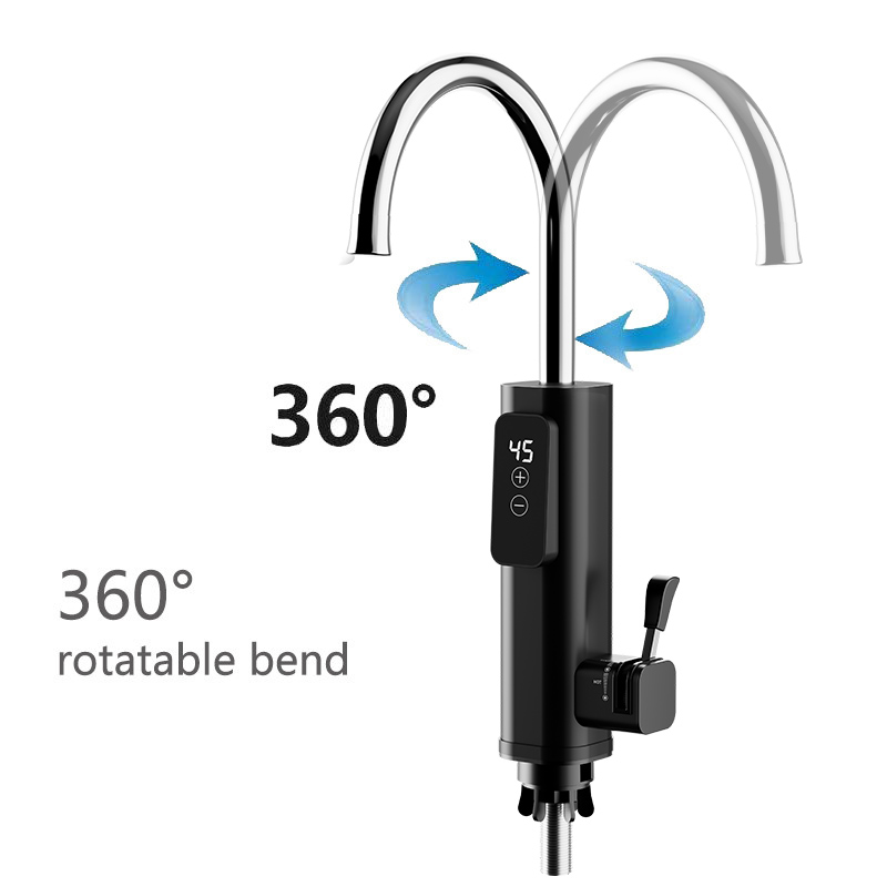 Black electroplated electric hot-water tap WM-LZSS-F1