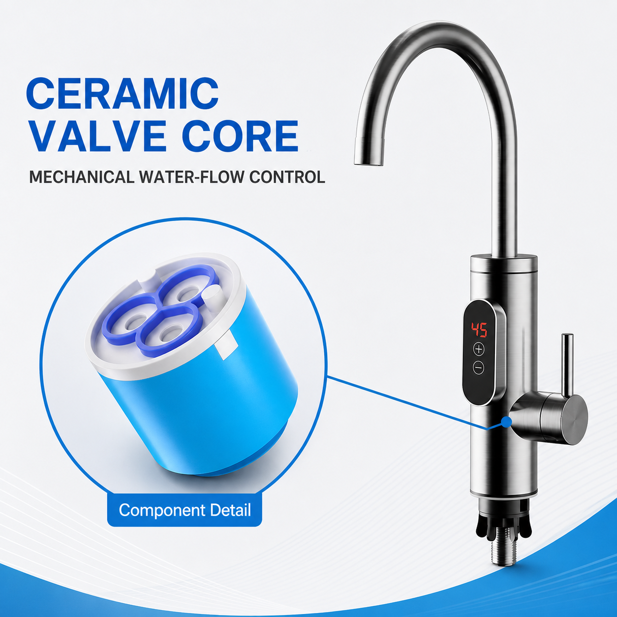 Plug-in electric water heater valve – specifically for kitchens and bathrooms WM-SJ-2H