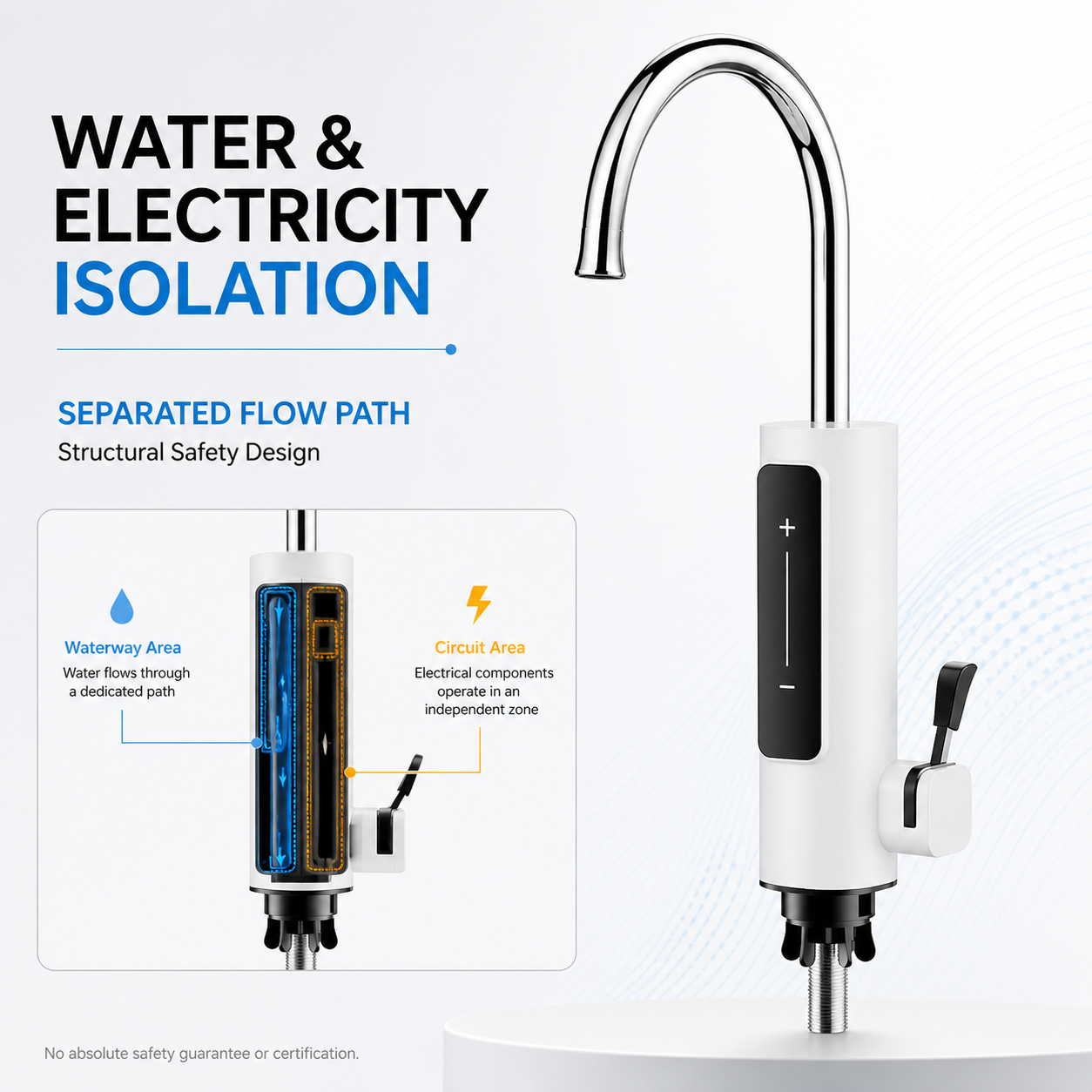 White electroplated electric hot-water tap  WM-LZSS-F1