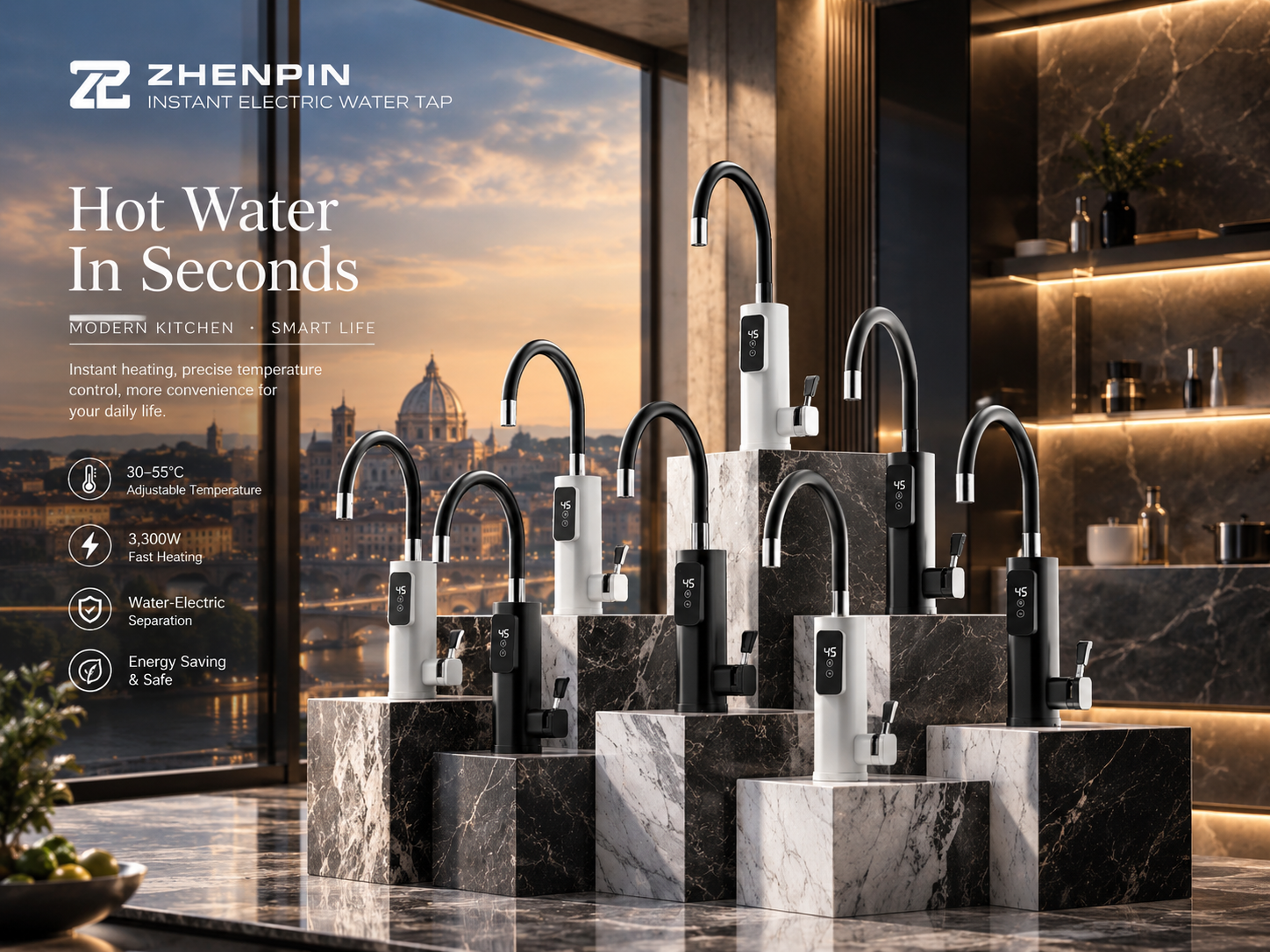 Instant-heating Electric Tap – Cast Aluminium Body Series