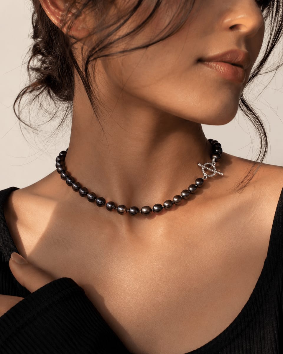 Black Baignai Freshwater Pearl Choker