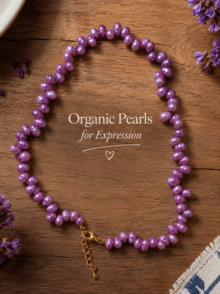Baigani Purple Baroque Pearl Choker