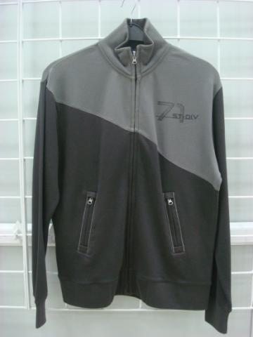 Two-Tone High-Neck Zip Jacket