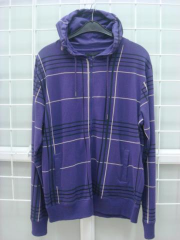 Striped Zip Pullover Hoodie (Purple)