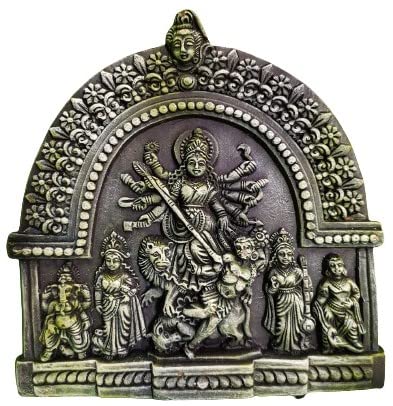 Terracotta Maa Durga Sherawali Maa Wall Hanging Showpiece Medium