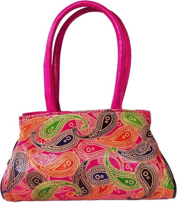 Handicrafts Paisley Batik Design Genuine 100% Pure Leather Shantiniketan Shoulder Bag Indian Tote