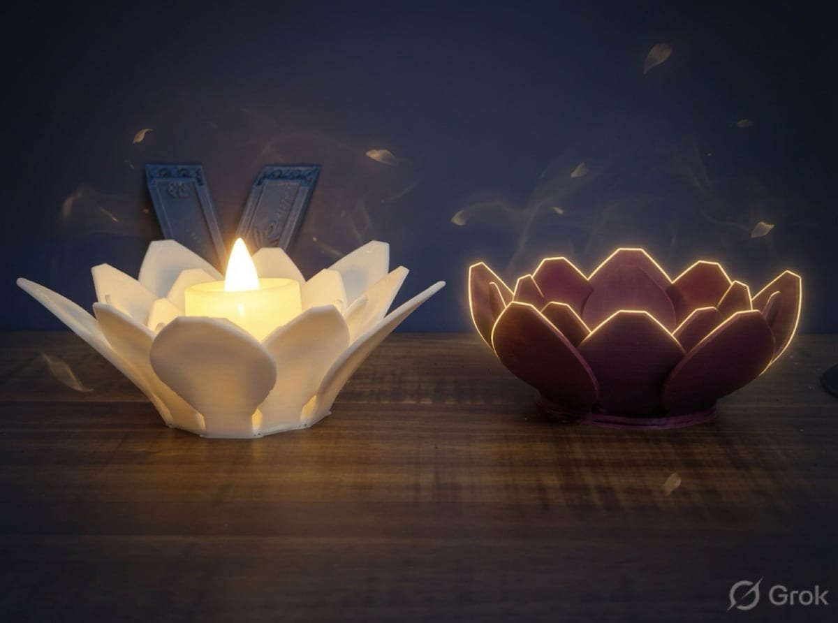 Lotus Candle Holders, Lamps, and Diyas