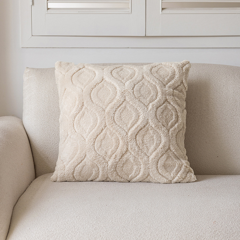 3D Jacquard Plush Soft Throw Pillow Cover Decorative Square Cushion Cover