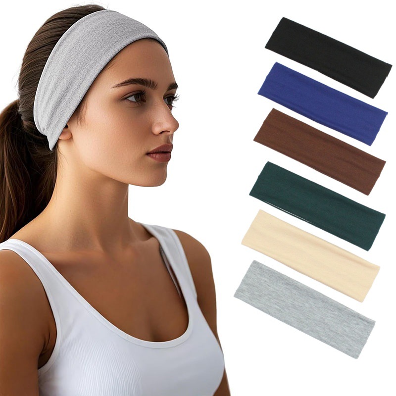 Wide Elastic Hair Bands Headbands Soft Sports Thin Stretchy Sweatbands Non-Slip for Women