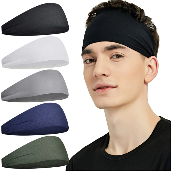 Sports Headbands Moisture Wicking Hairband Workout Headband Sweatband Headbands for Running Cycling Football Yoga