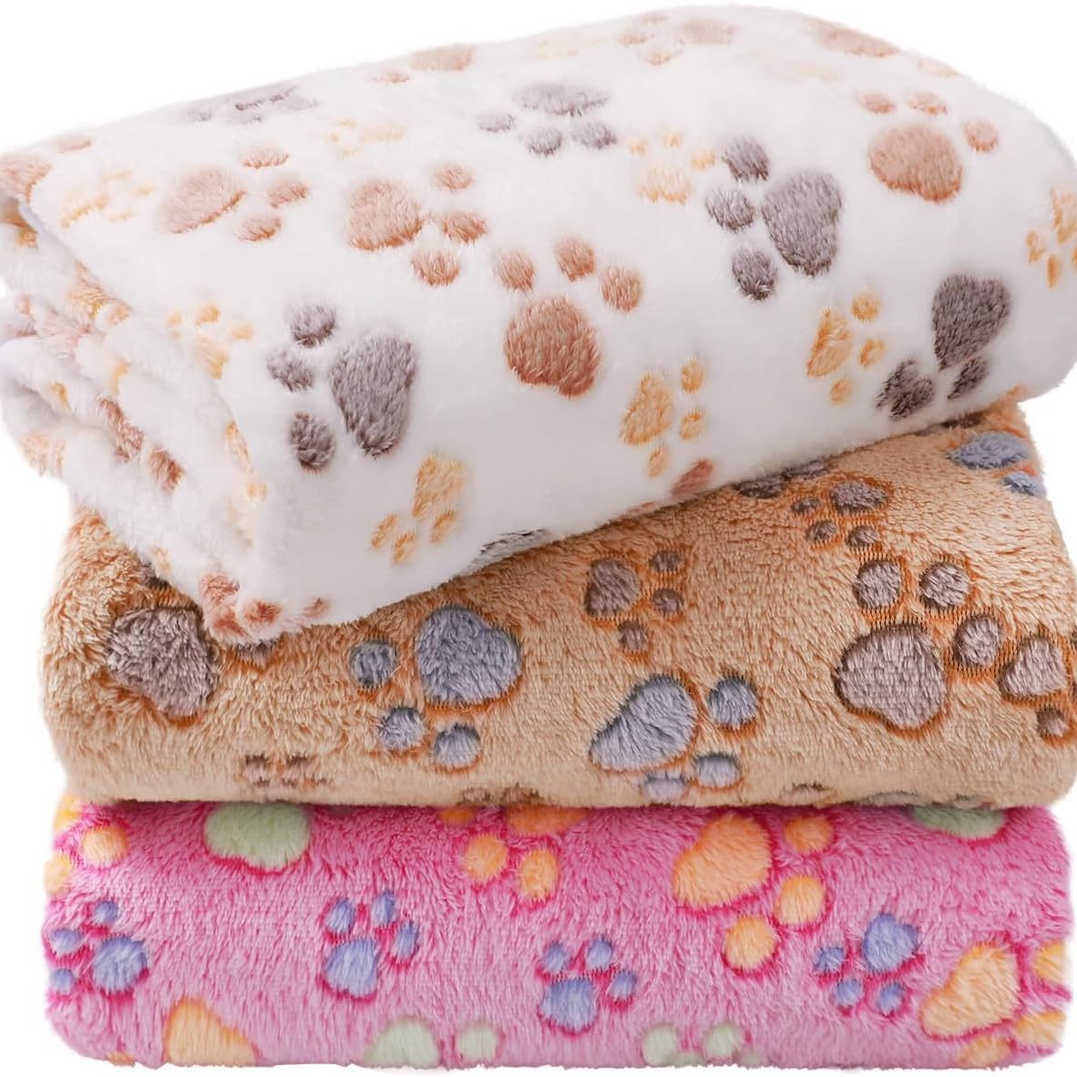 Soft Fluffy Fleece Pet Throw Flannel Blanket for Cats Dogs 