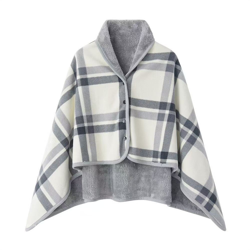 1pc Wearable Blankets Shawl Blanket Flannel Lazy Casual Office Blanket