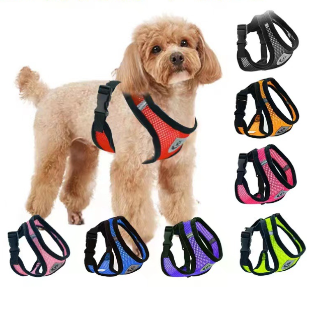 Dog Vest Walking Leash For Puppy Dog Cat Collar Polyester Adjustable Mesh Dog For Small Medium Pet Accessories