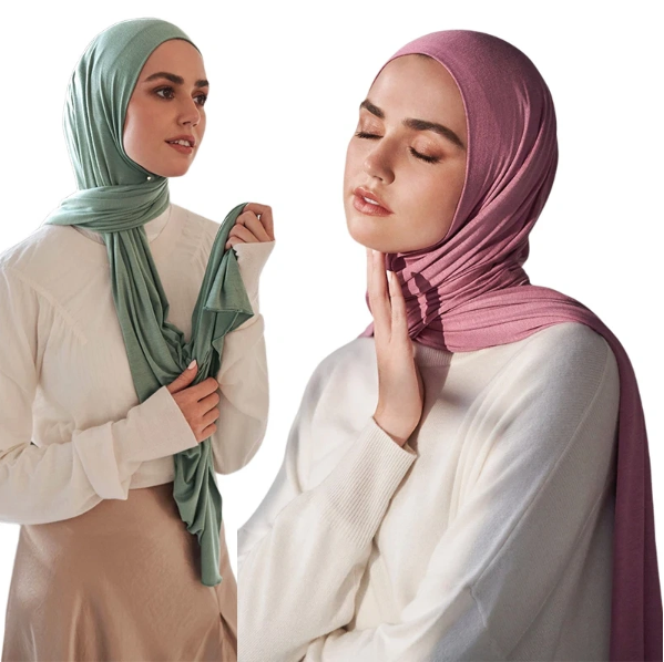 New Jersey Womens Muslim Ramadan Fashion Modal Cotton Jersey Hijab Womens High Quality Solid Color Soft Hijab Long African Scarf