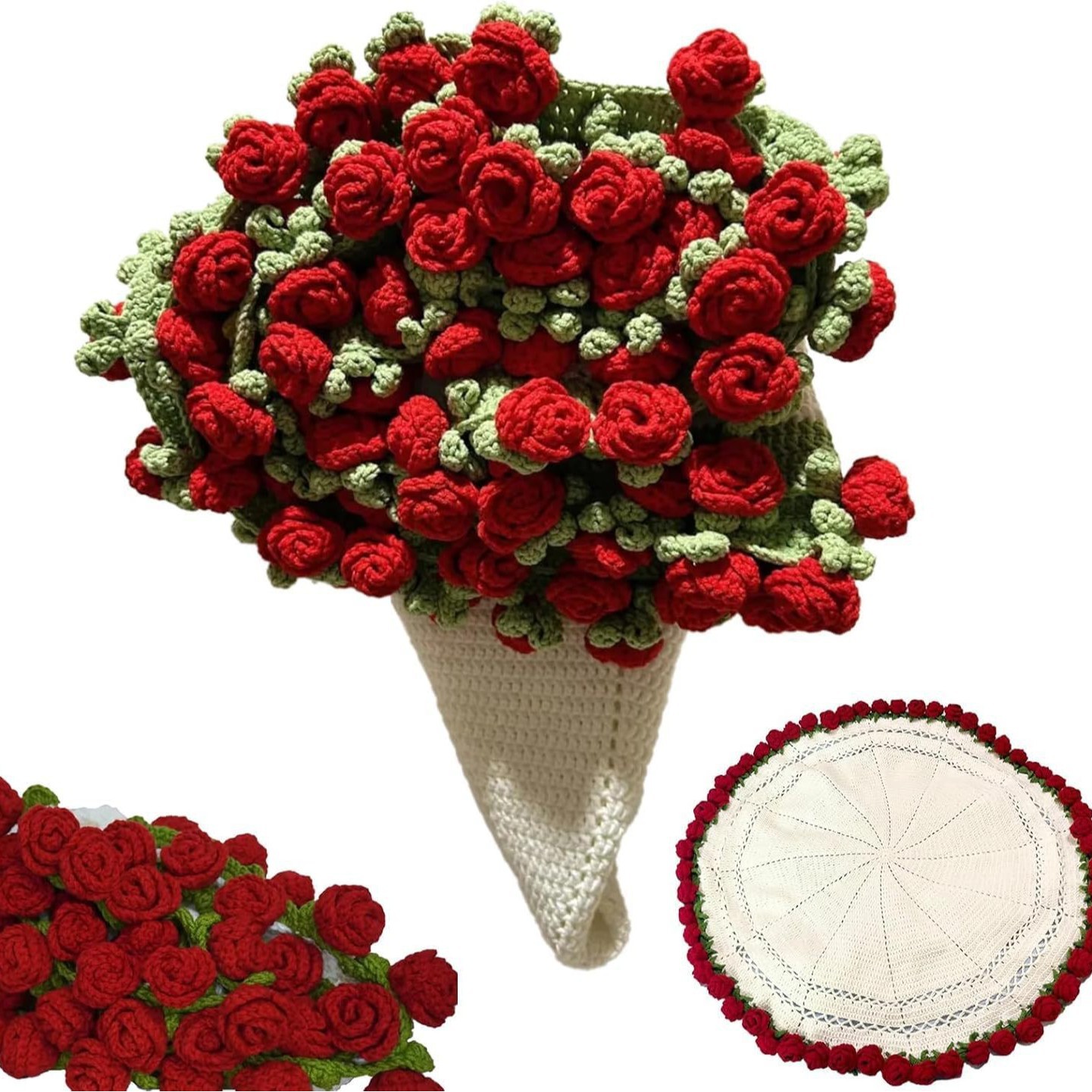 1pcs Finished Flower Bouquet Blanket Soft and Lightweight Knitted Throw Blankets for Birthday Wedding Valentine’s Day Home Decor